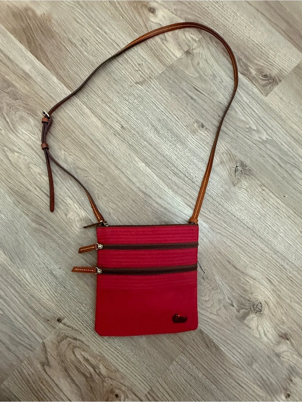 Vintage Dooney & Bourke Nylon Triple Zip Crossbody